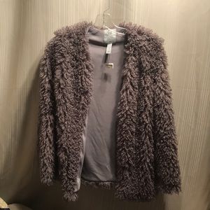 Full Tilt Faux Fur Jacket - Gray. NWT